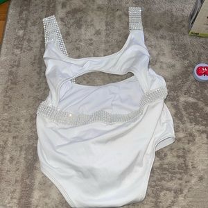 ASOS White One Piece with Silver Accents